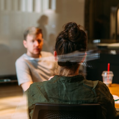 Two professionals in a consultation meeting